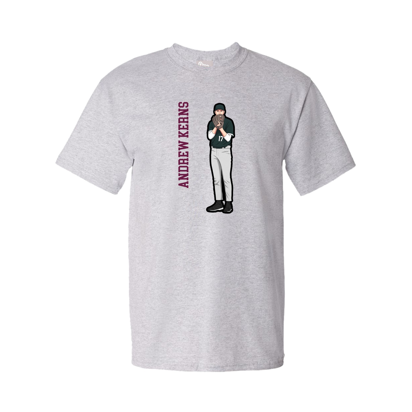 Tee — Name Vertical in Grey