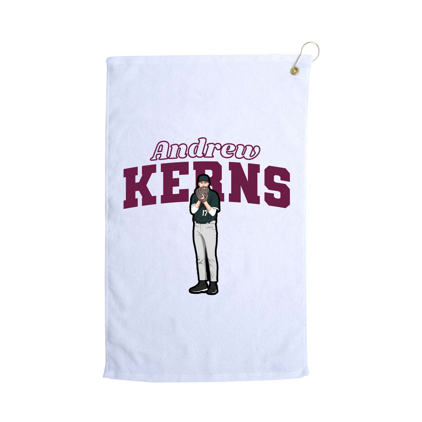 Golf Towel — Name Arch in White