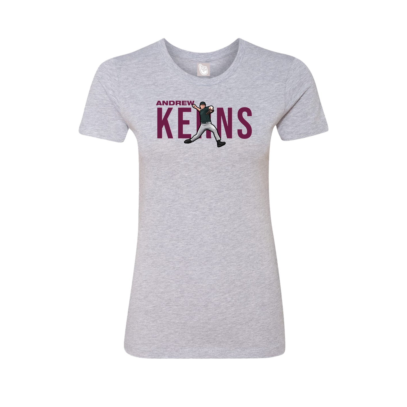 Womens Tee — Player Name in Grey