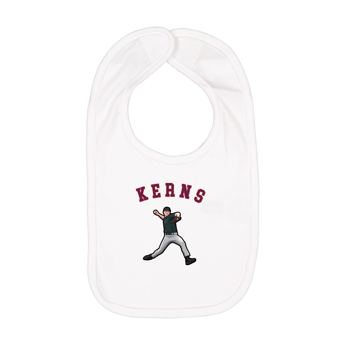 Infant Bib — Shirsey Arch in White
