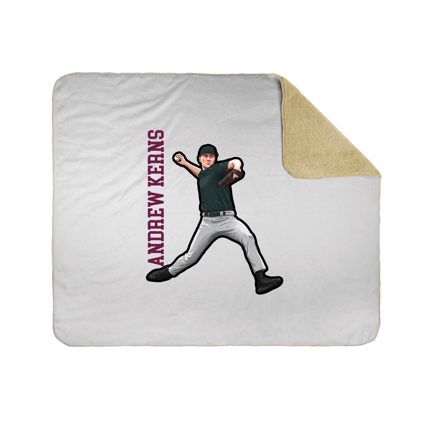Throw Blanket — Name Vertical in White