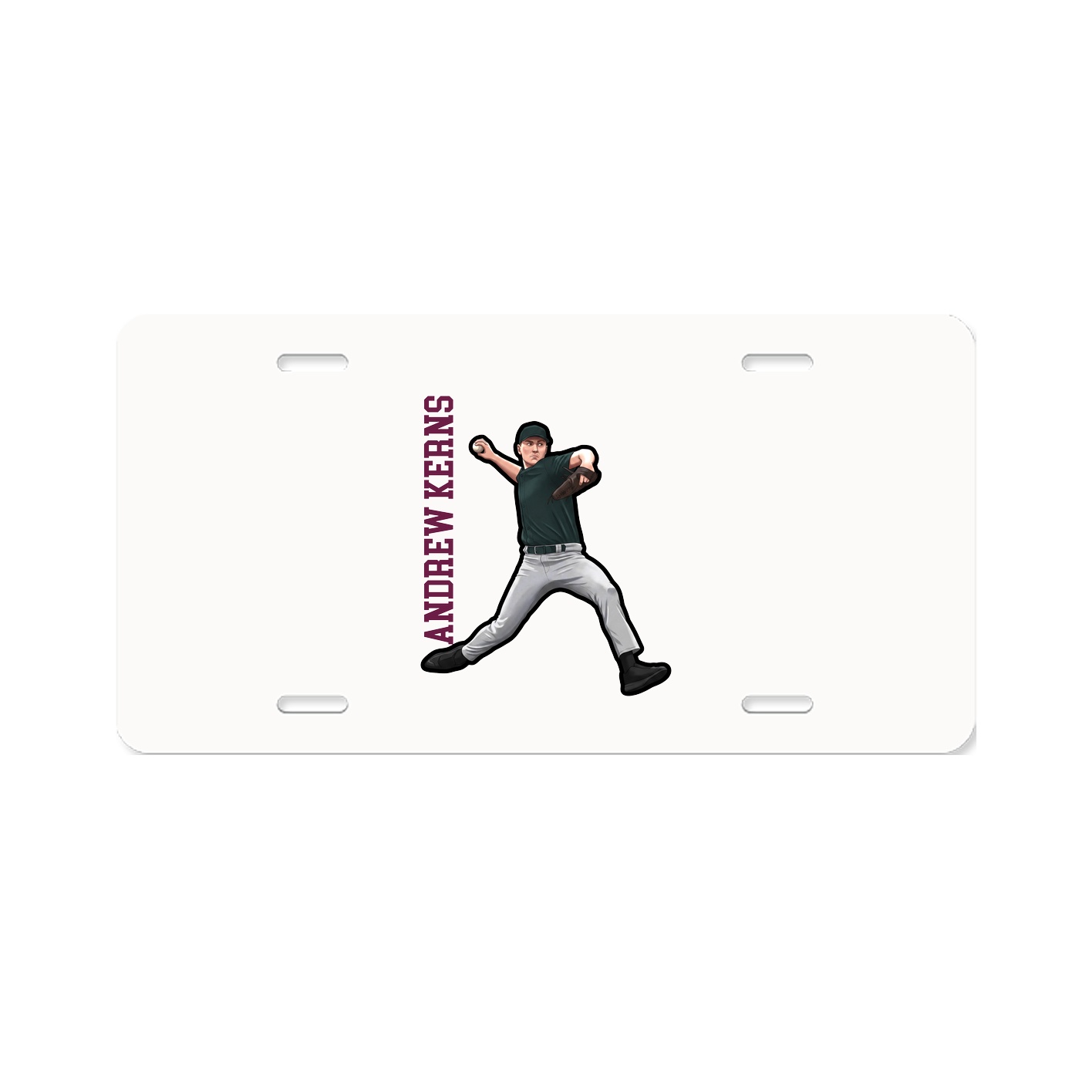 License Plate — Name Vertical in Classic