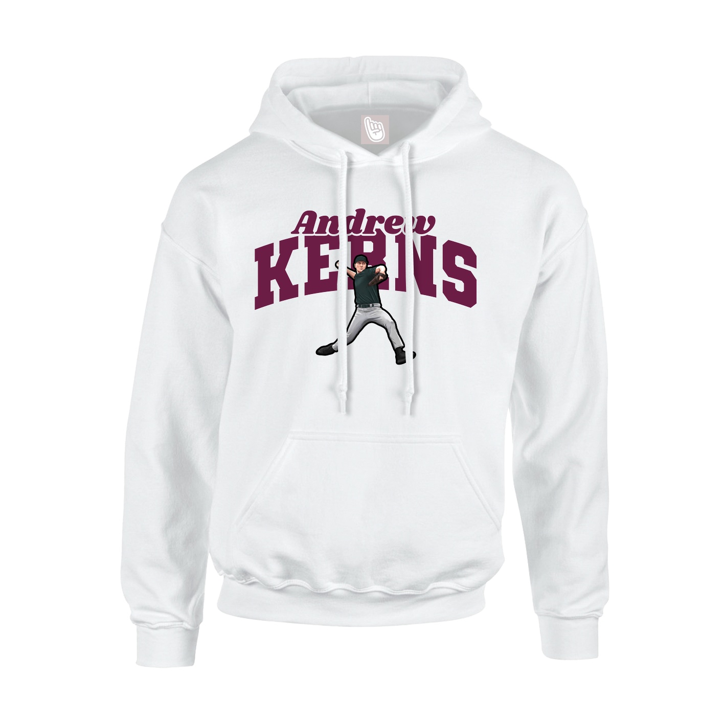 Hoodie — Signature Arch in White