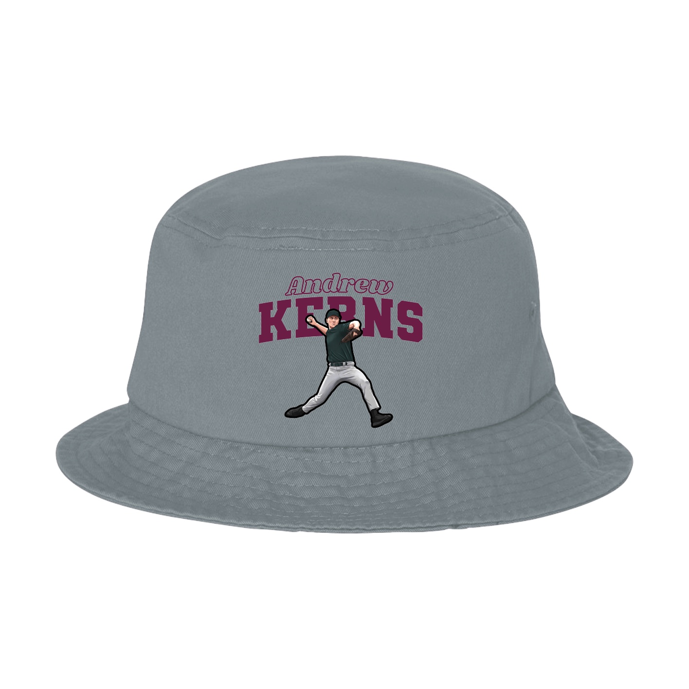 Bucket Cap — Name Arch in Grey