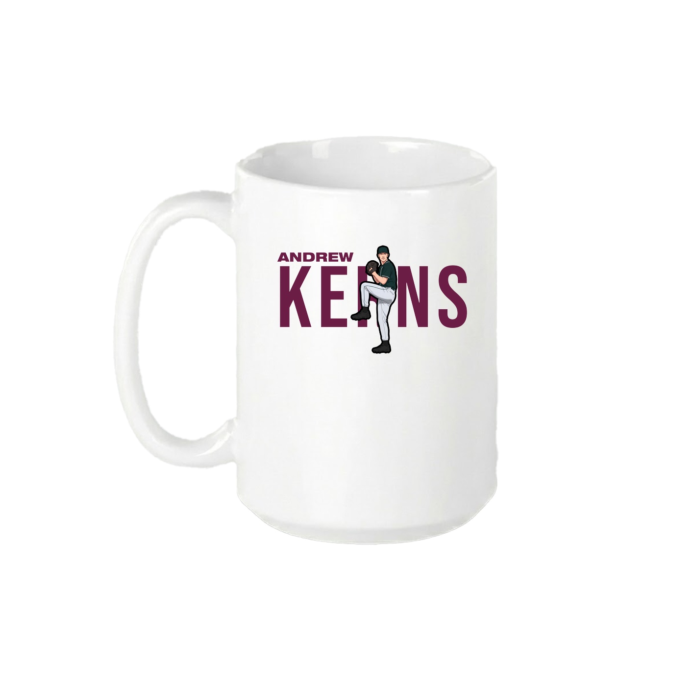 15oz Coffee Mug — Player Name in White