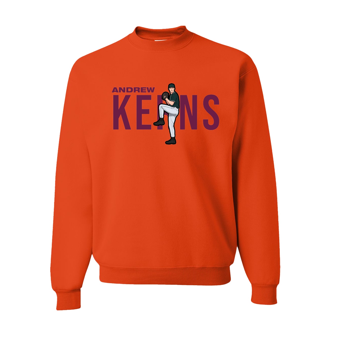 Fleece Crew — Player Name in Orange