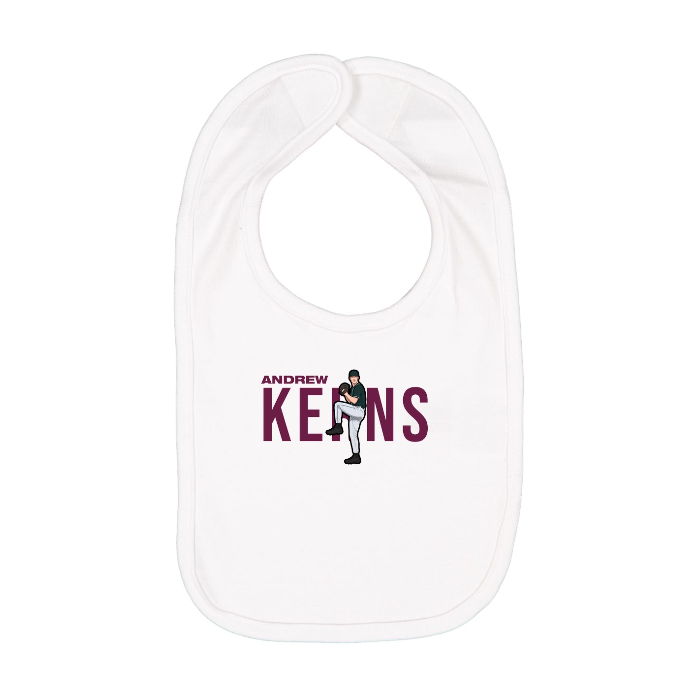 Infant Bib — Player Name in White