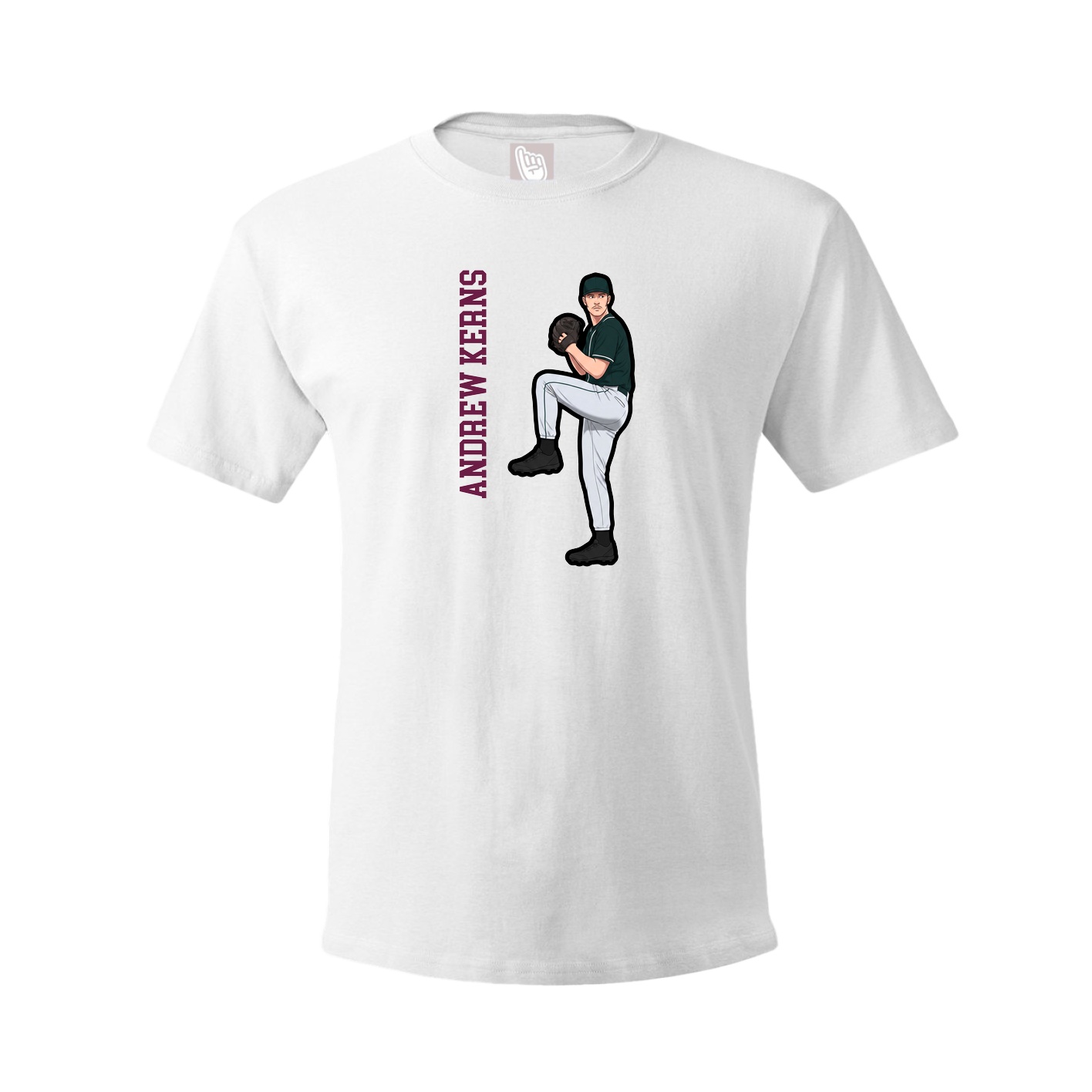 Tee — Name Vertical in White