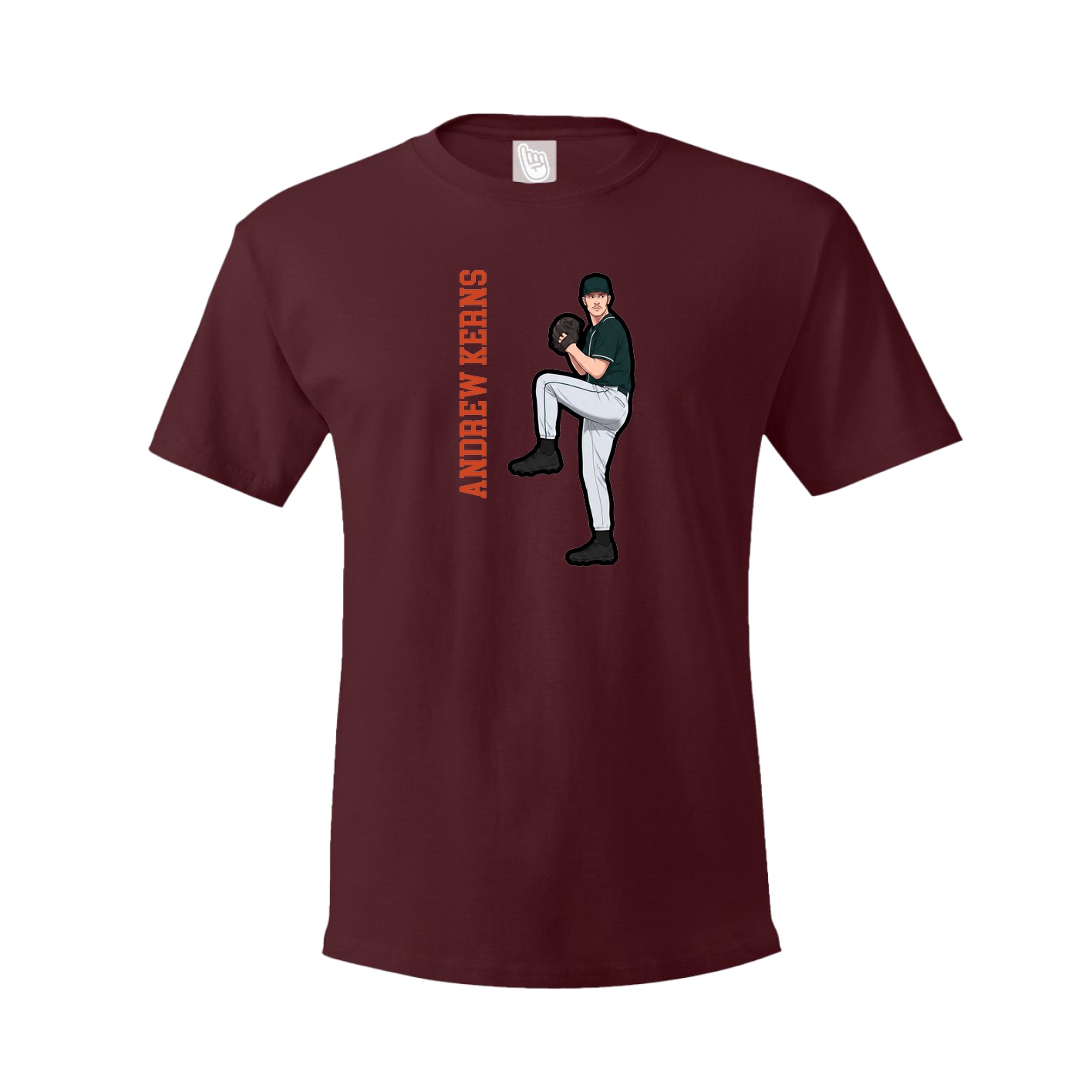 Youth Tee — Name Vertical in Maroon
