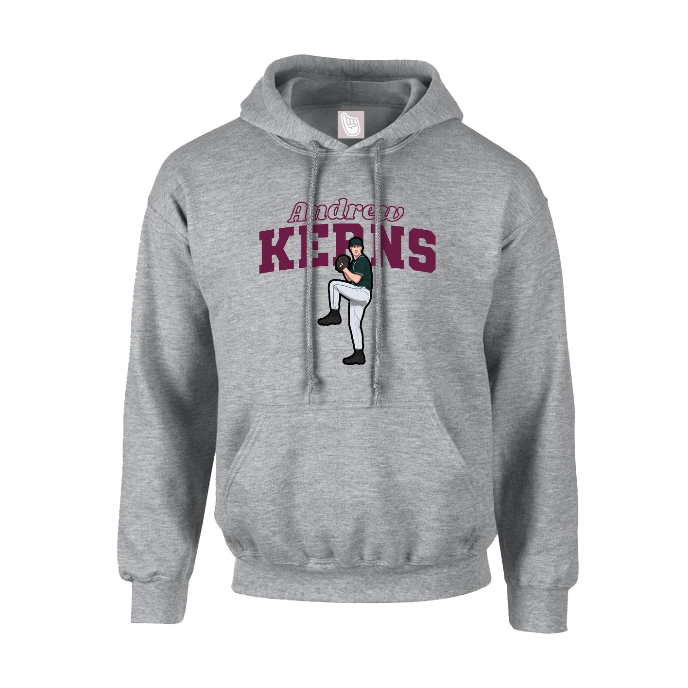 Youth Hoodie — Name Arch in Grey