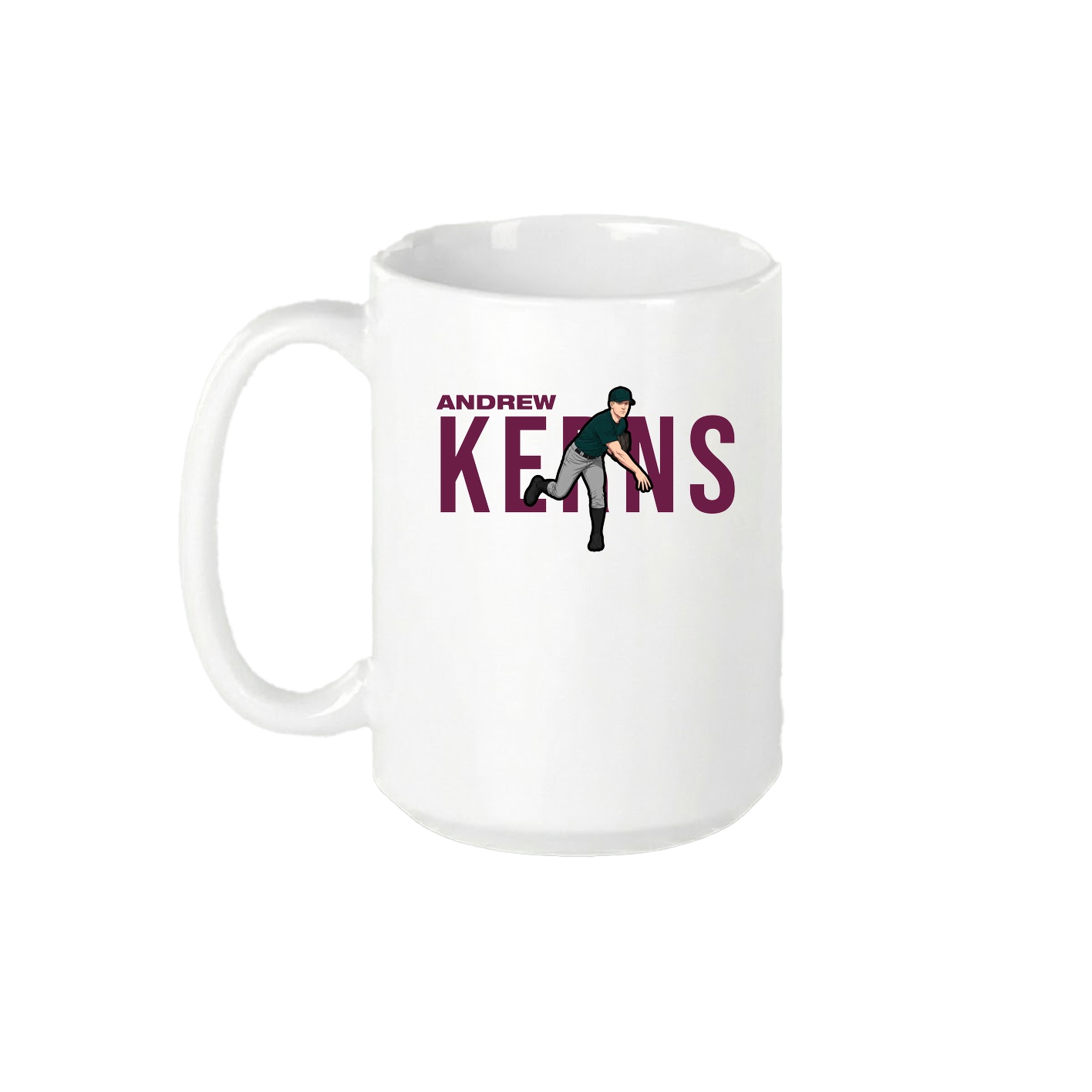 15oz Coffee Mug — Player Name in White
