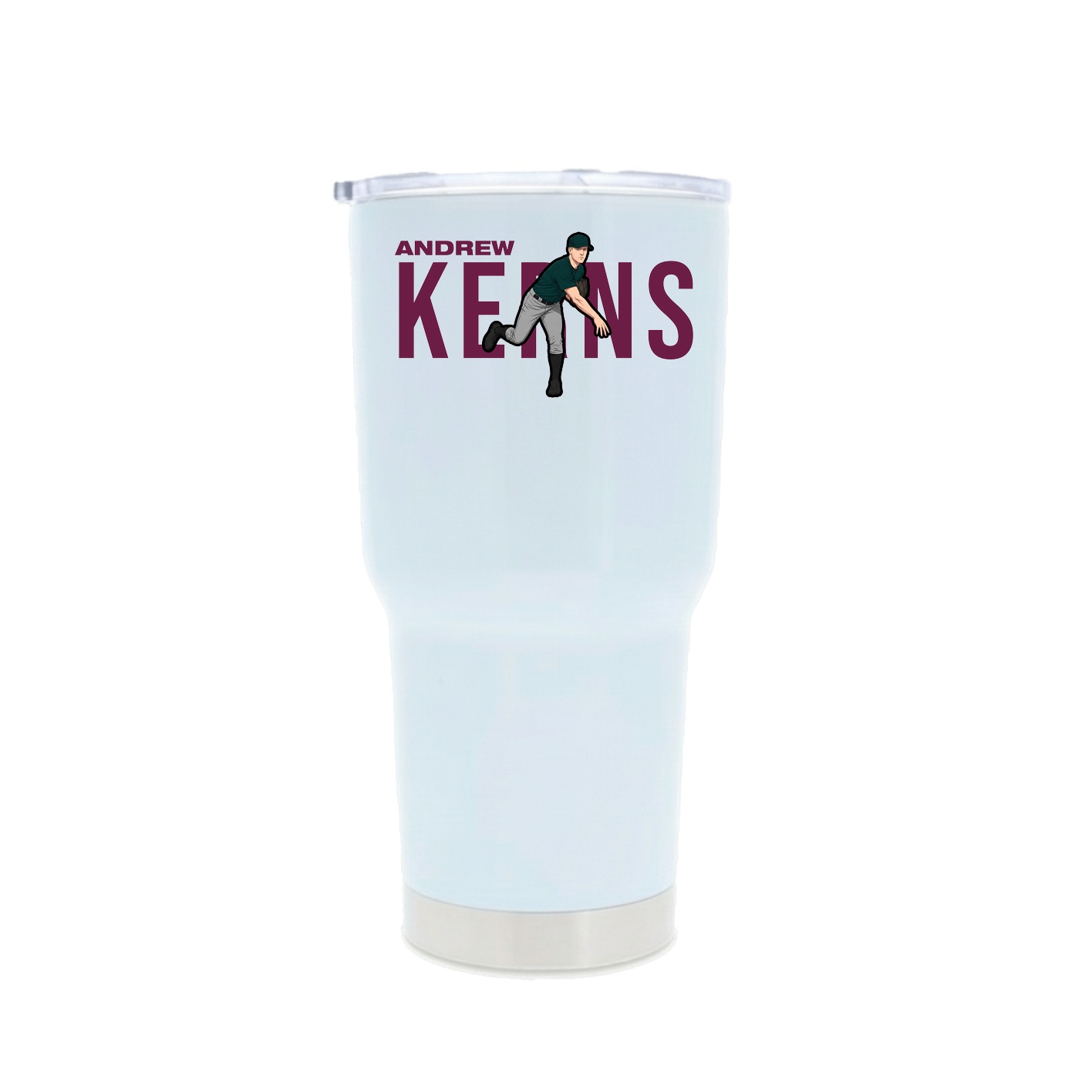 30oz Stainless Steel Tumbler — Player Name in White