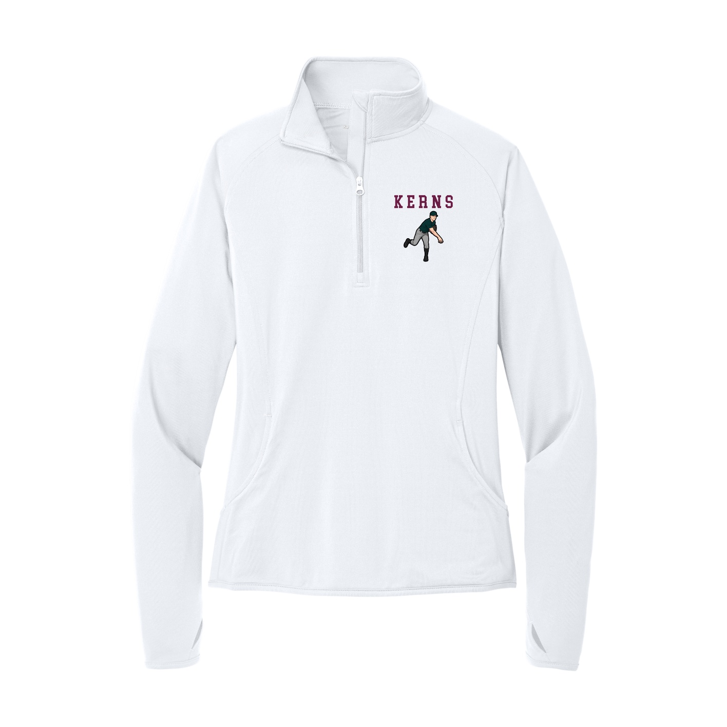 Women's Q-Zip Pullover — Shirsey in White