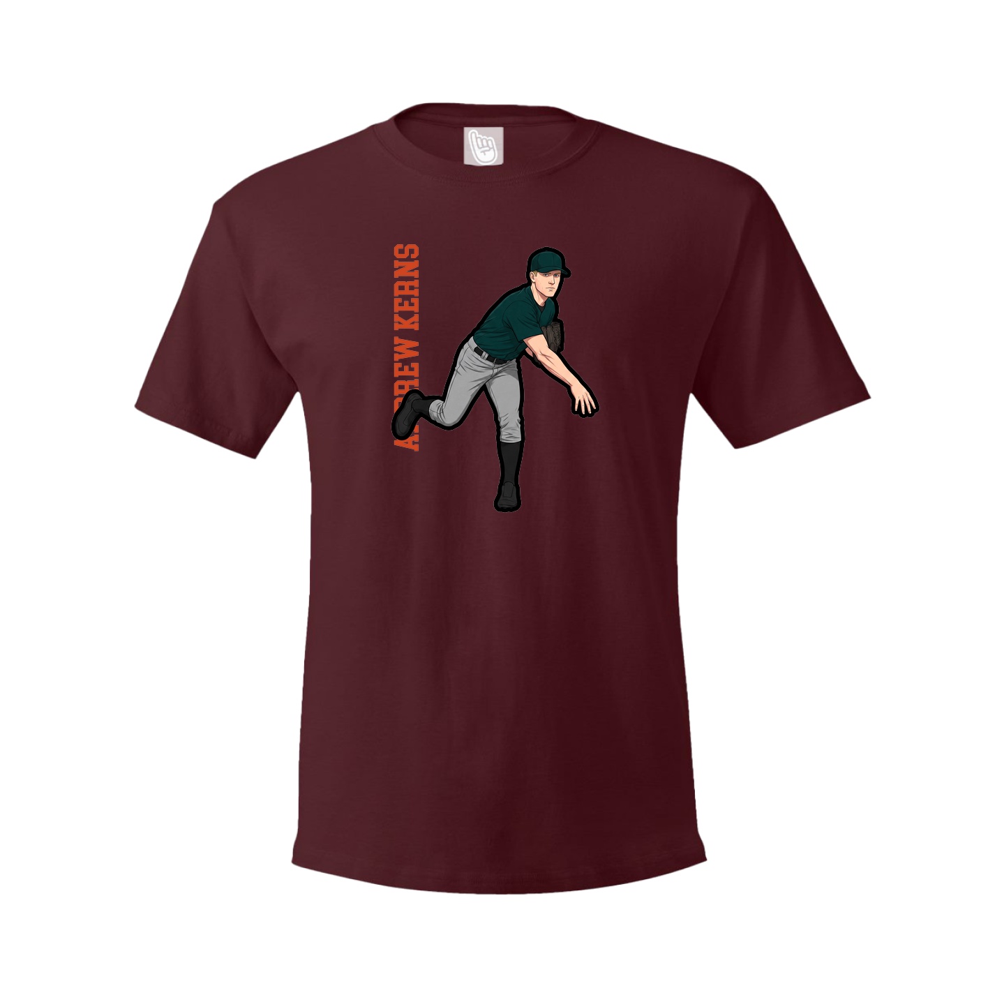 Tee — Name Vertical in Maroon