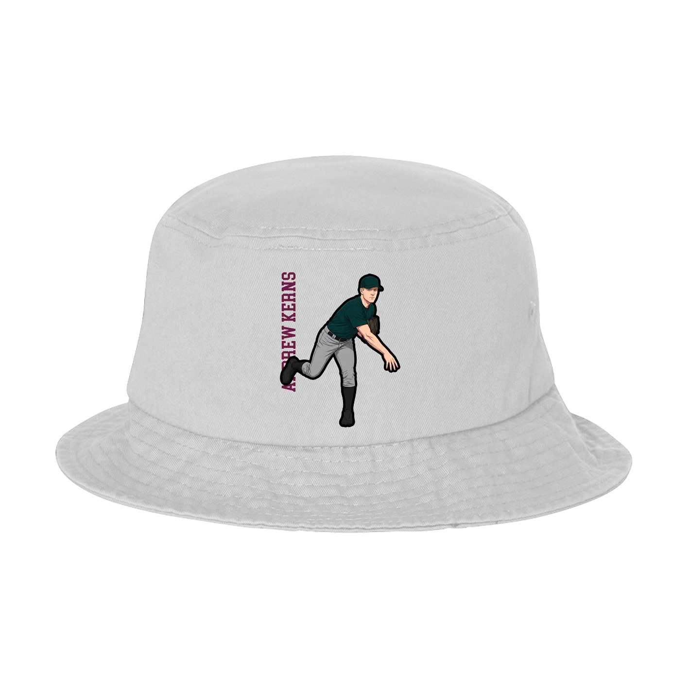 Bucket Cap — Name Vertical in White
