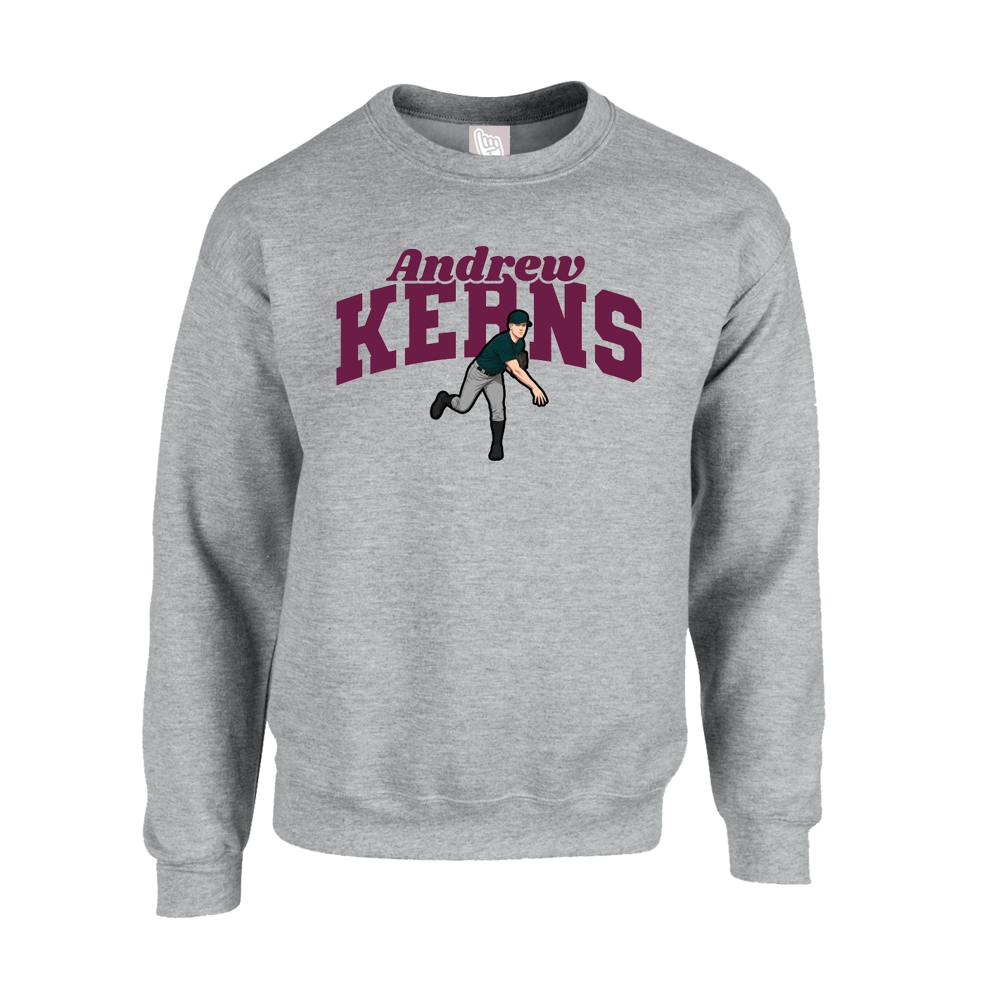 Fleece Crew — Signature Arch in Grey