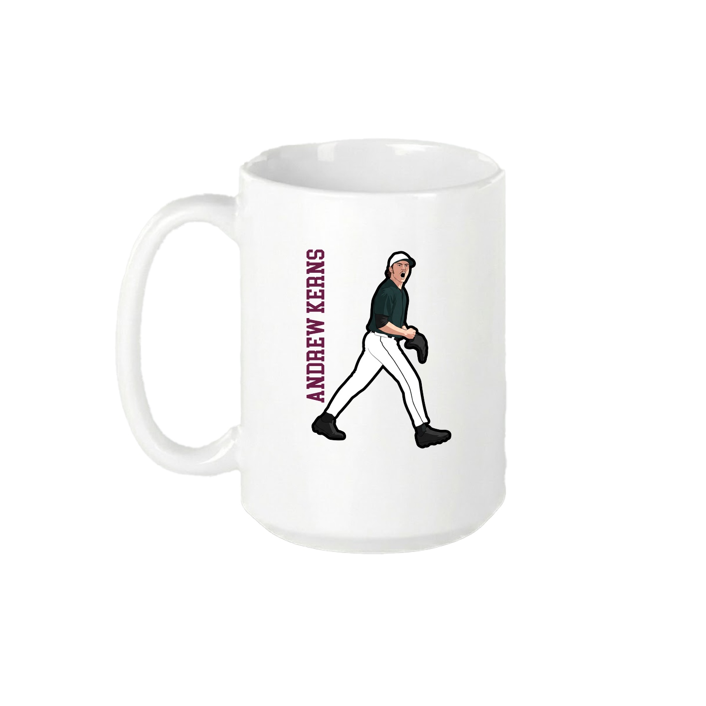 15oz Coffee Mug — Name Vertical in White