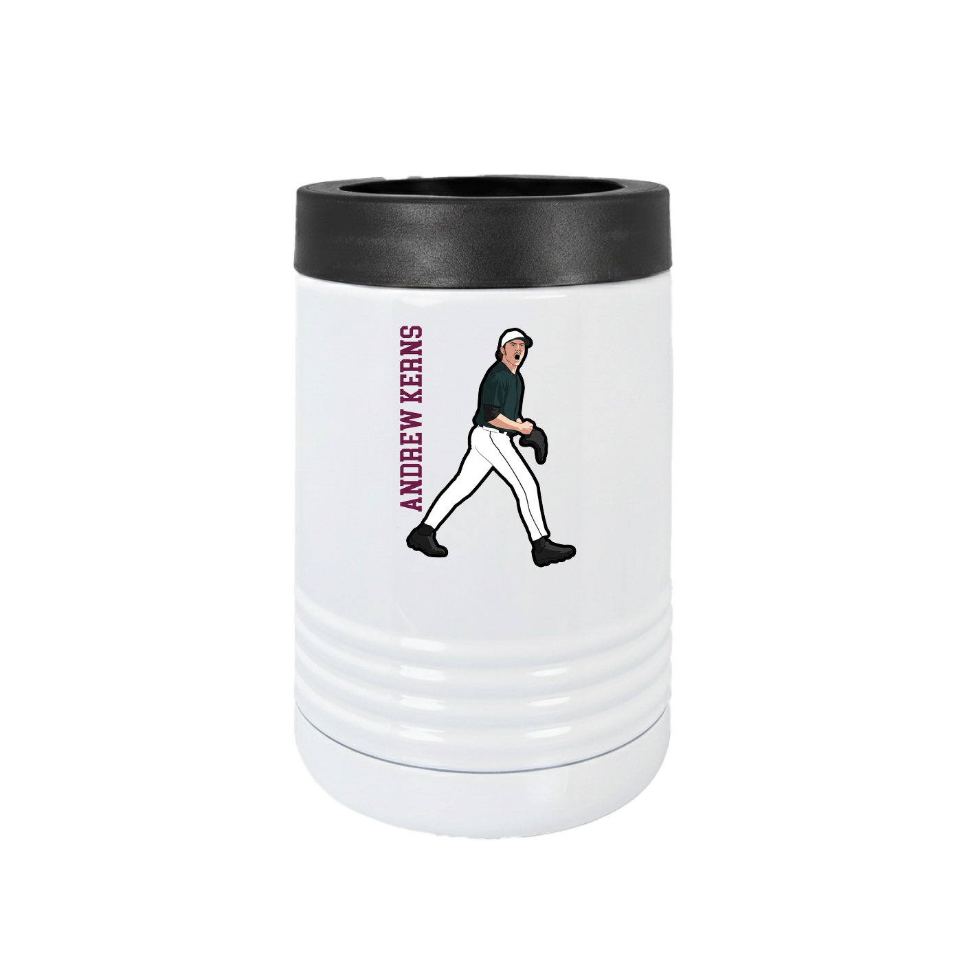 Beverage Holder — Name Vertical in White