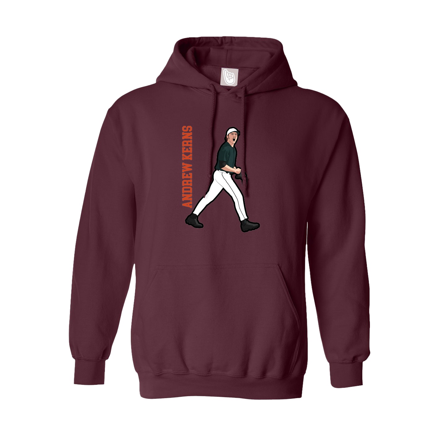 Youth Hoodie — Name Vertical in Maroon