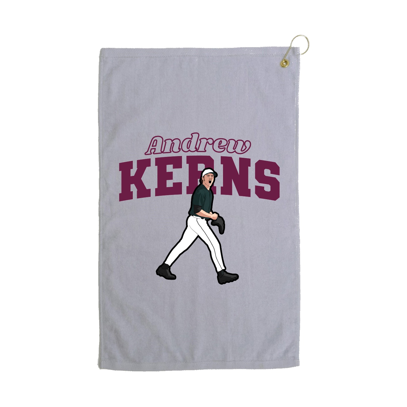 Golf Towel — Name Arch in Grey