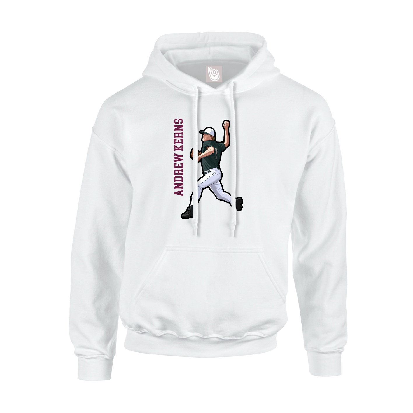 Youth Hoodie — Name Vertical in White