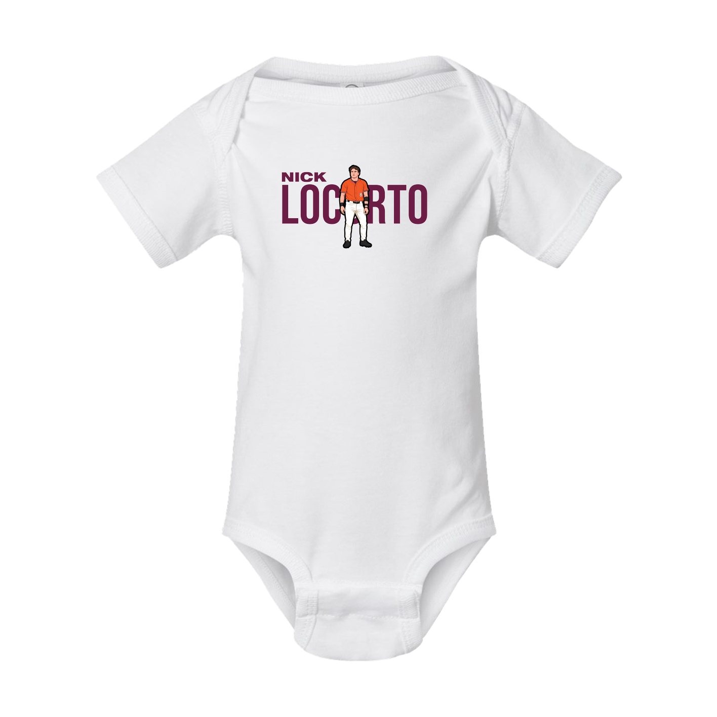 Baby Onesie — Player Name in White