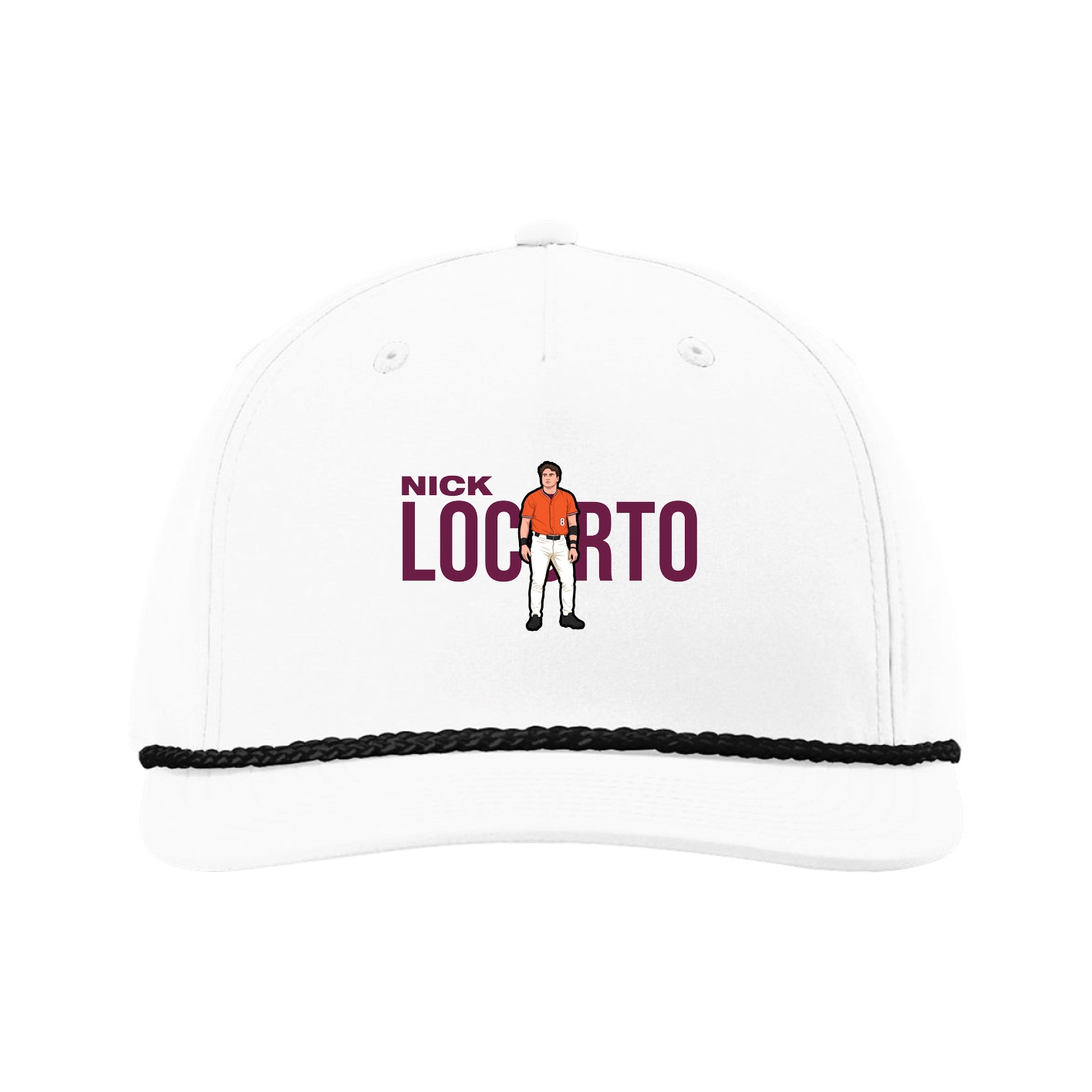 Five-Panel Classic Rope Cap — Player Name in White