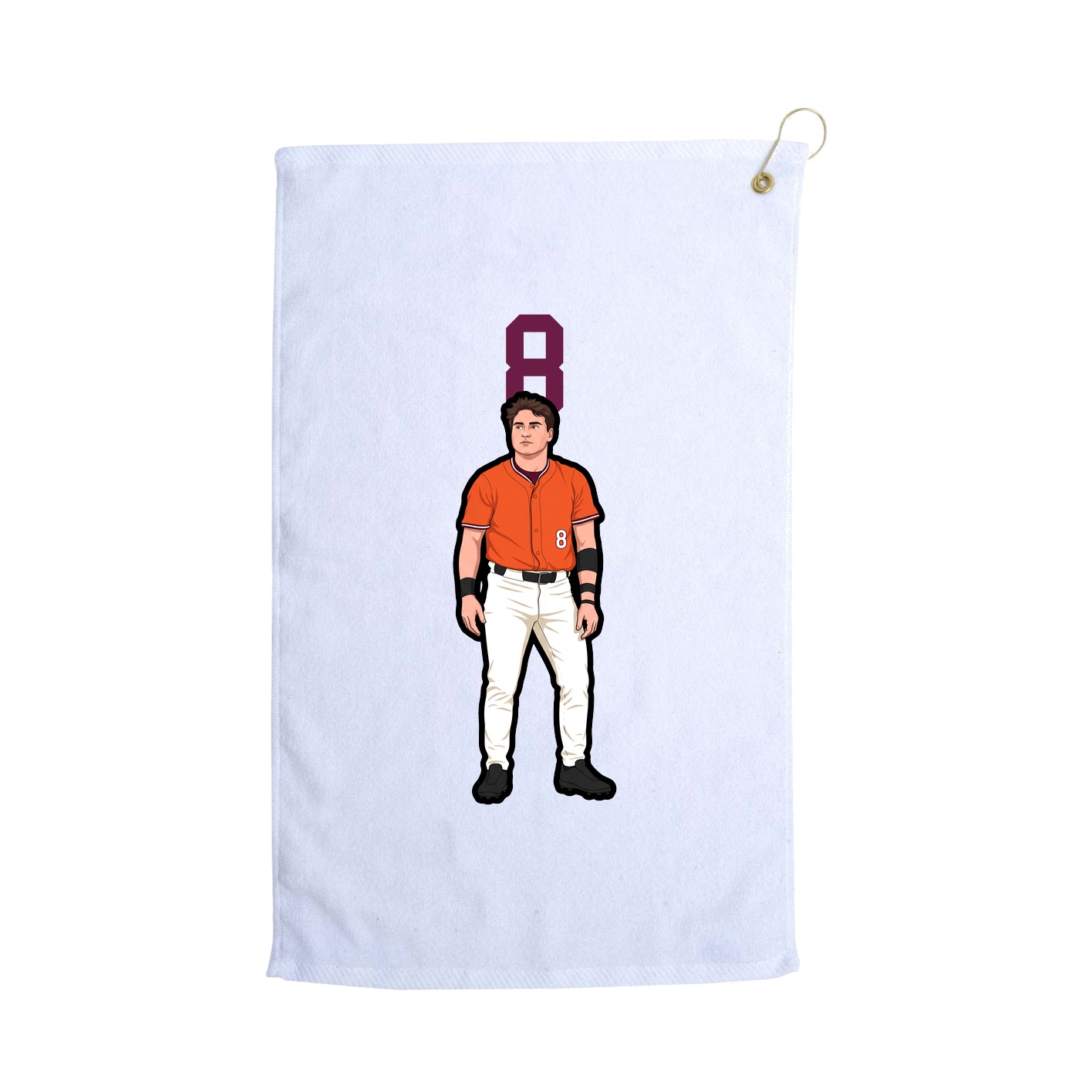 Golf Towel — Number Top in White