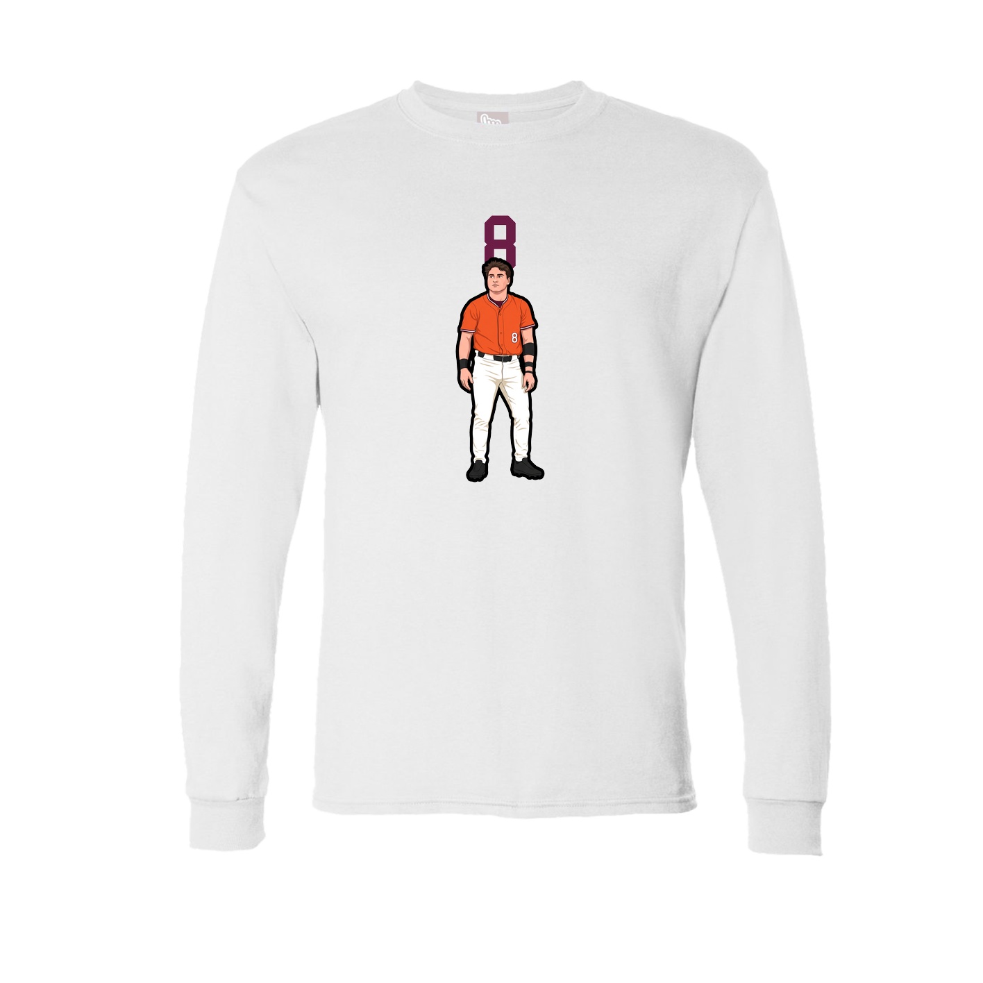 Long Sleeve Tee — Number Top in White