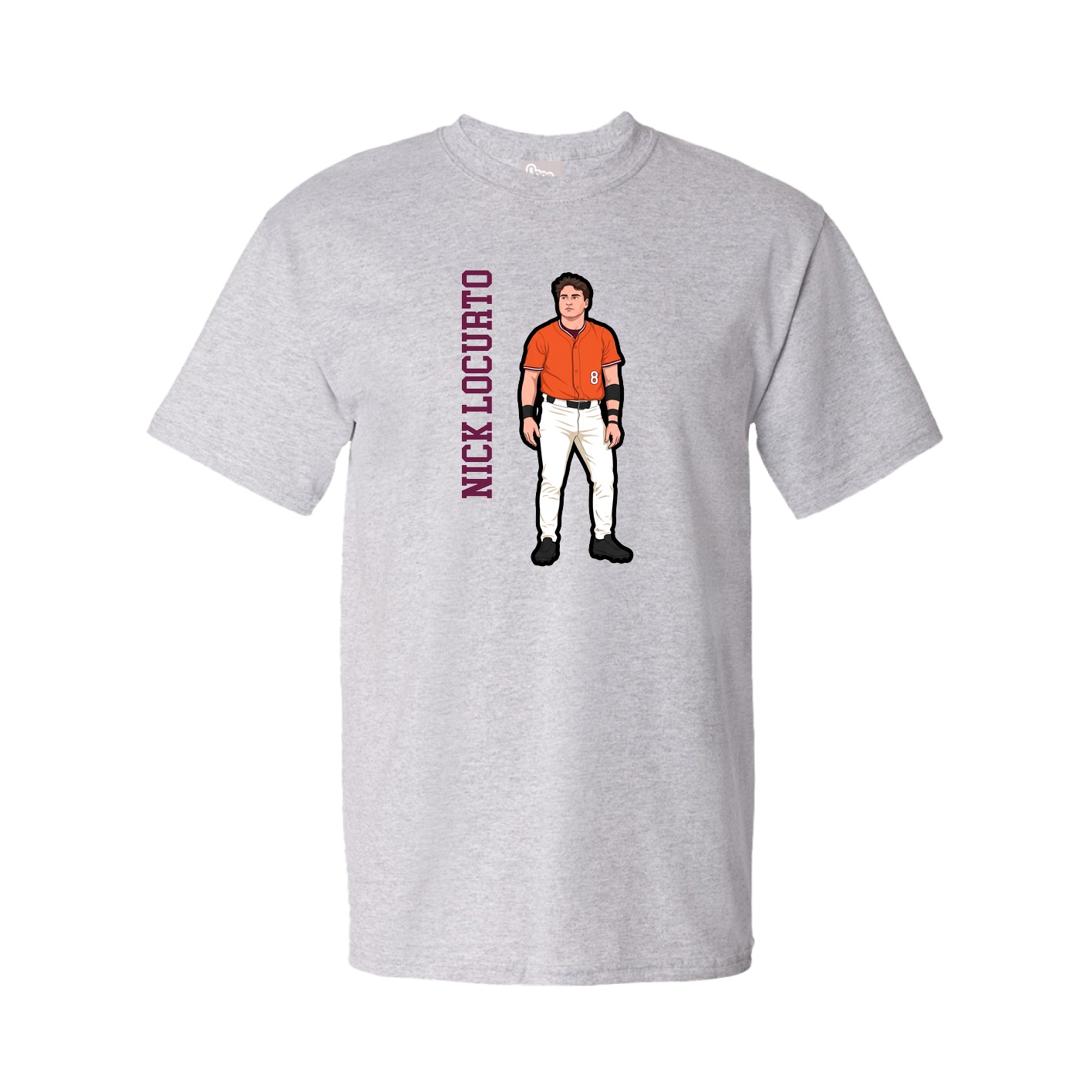 Tee — Name Vertical in Grey