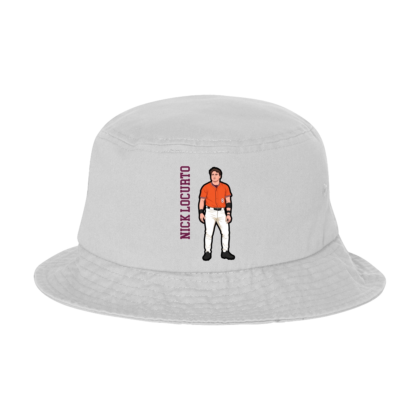 Bucket Cap — Name Vertical in White
