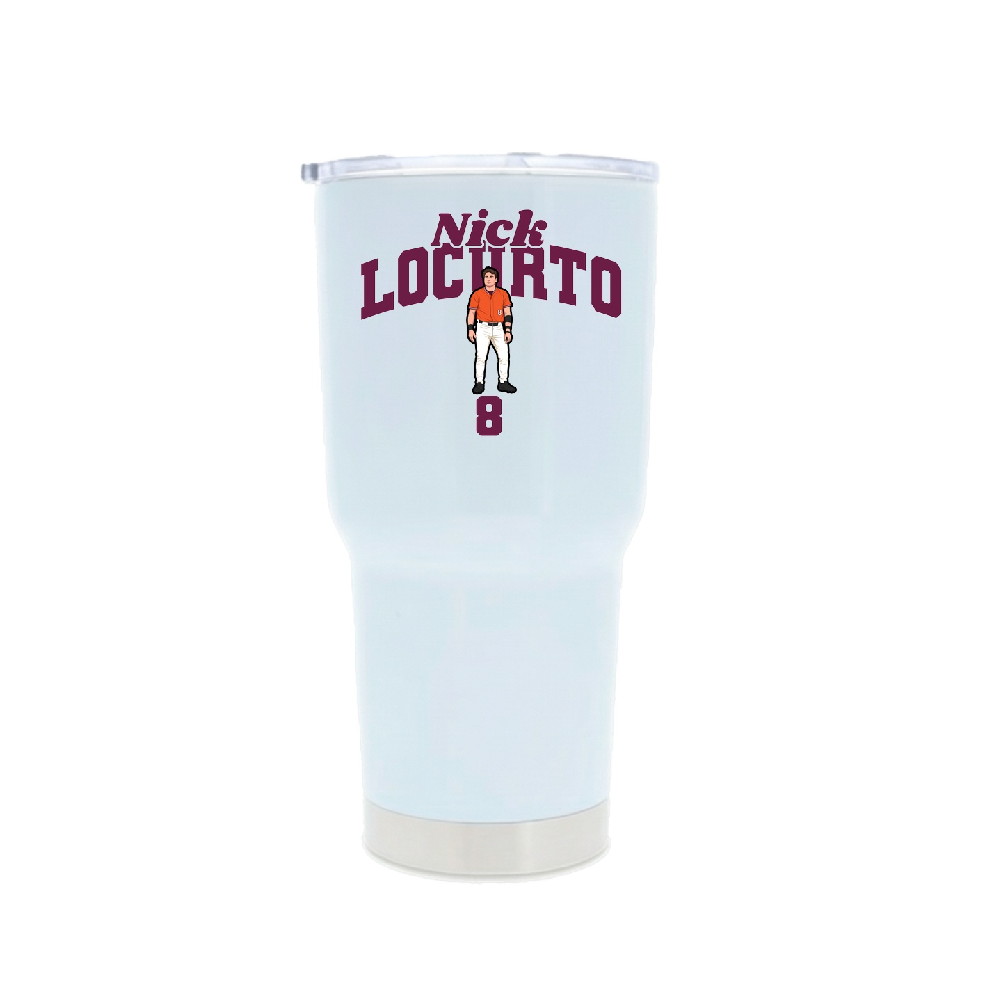 30oz Stainless Steel Tumbler — Signature Arch in White