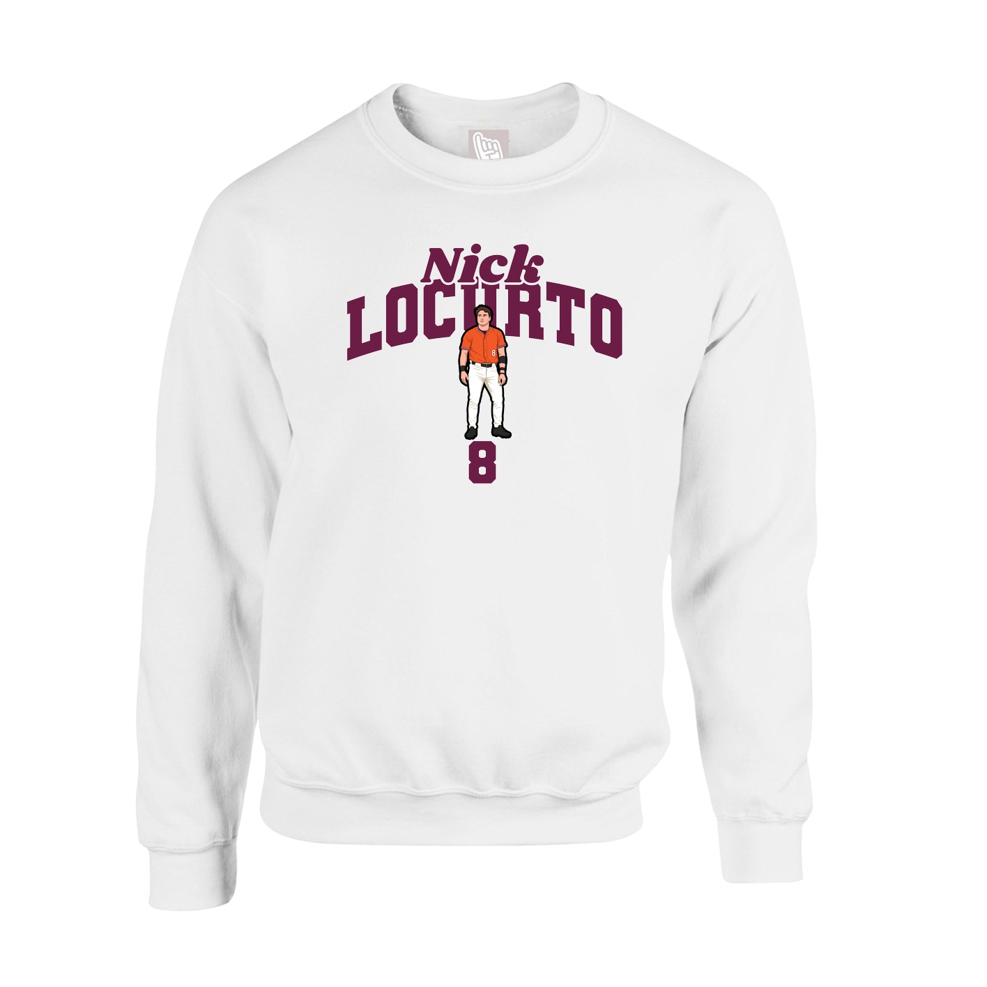 Fleece Crew — Signature Arch in White