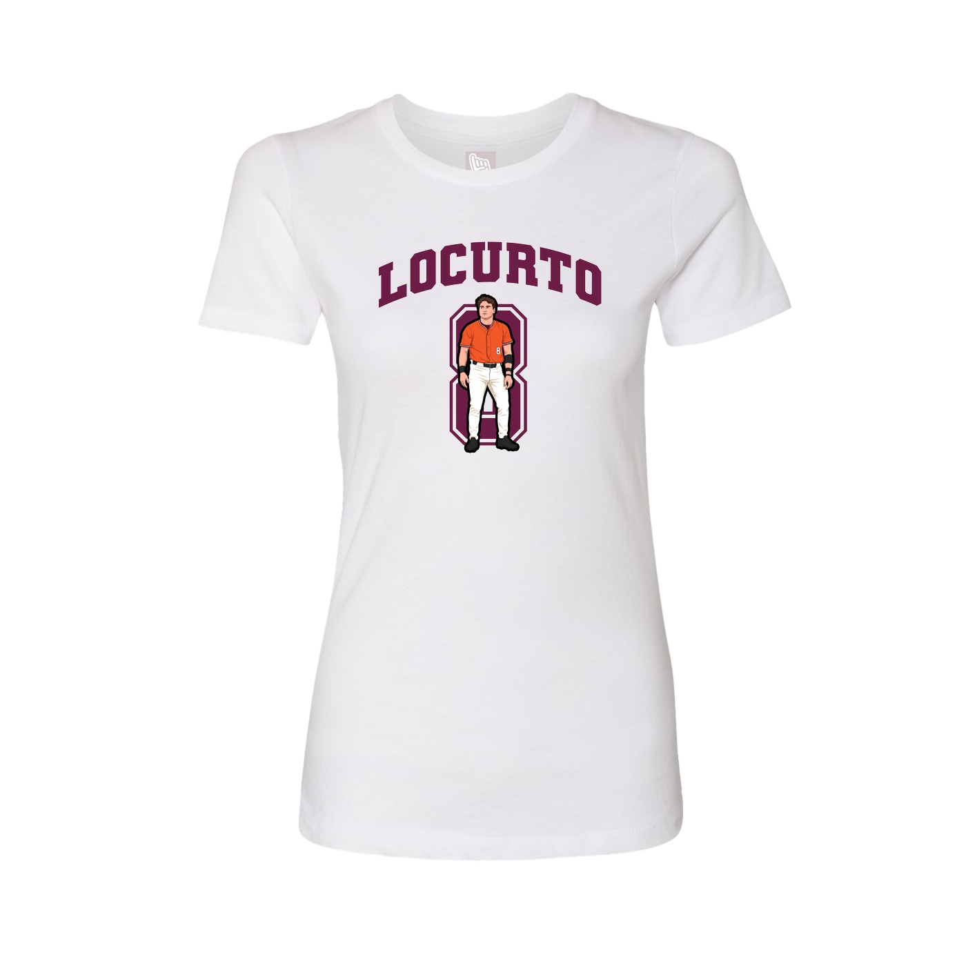 Fitted Women's Tee — Number in White