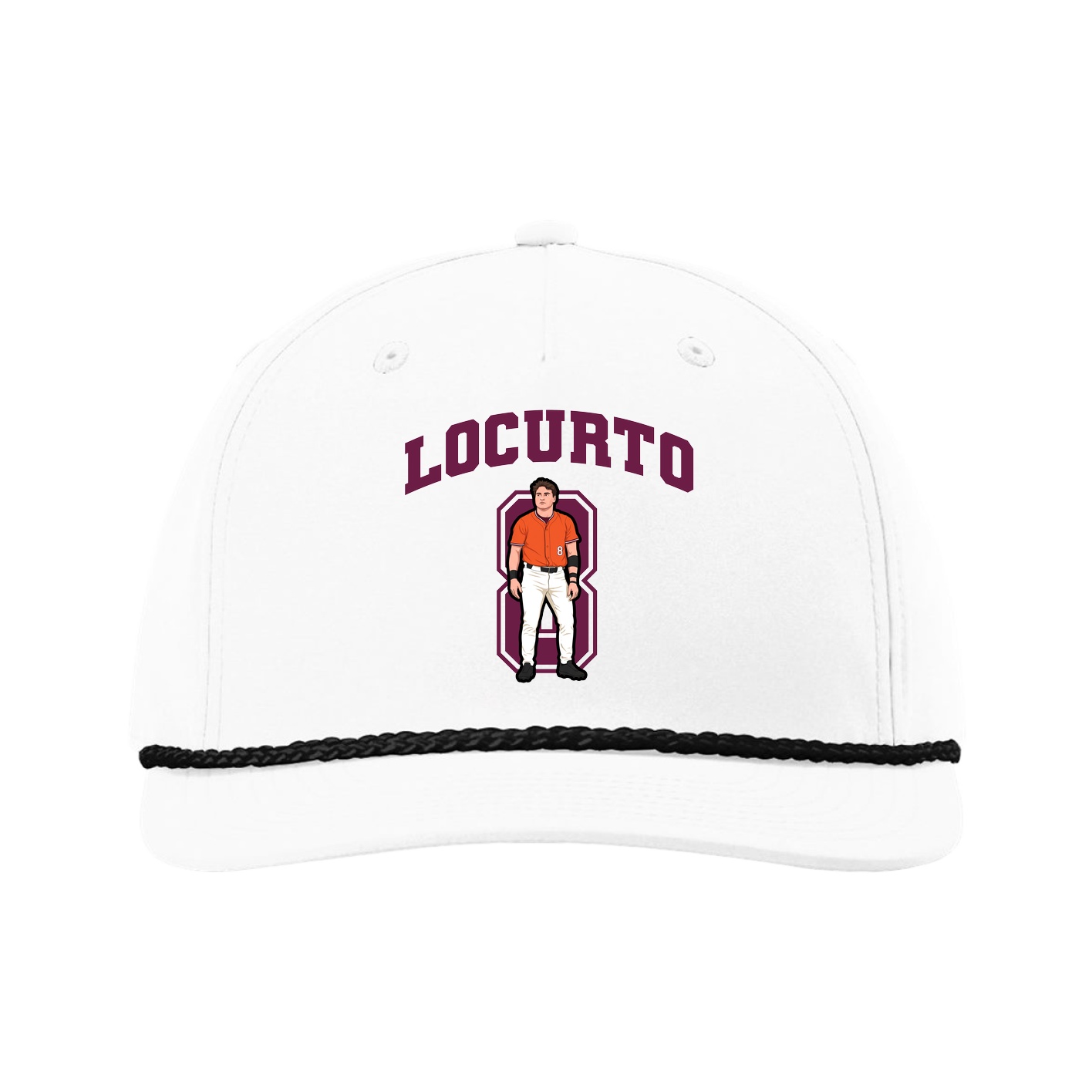 Five-Panel Classic Rope Cap — Number in White