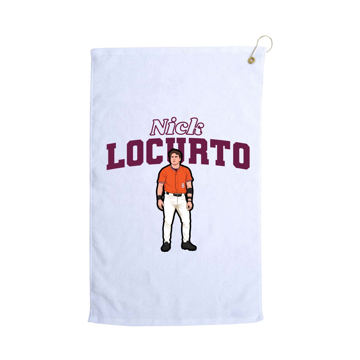 Golf Towel — Name Arch in White