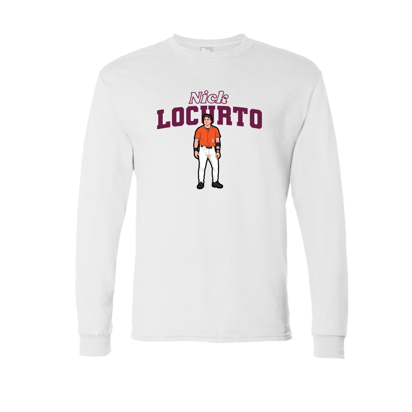Long Sleeve Tee — Name Arch in White
