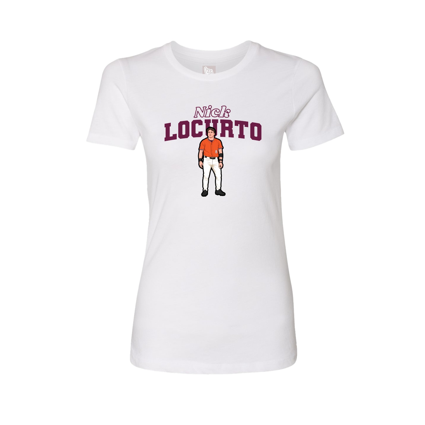 Fitted Women's Tee — Name Arch in White
