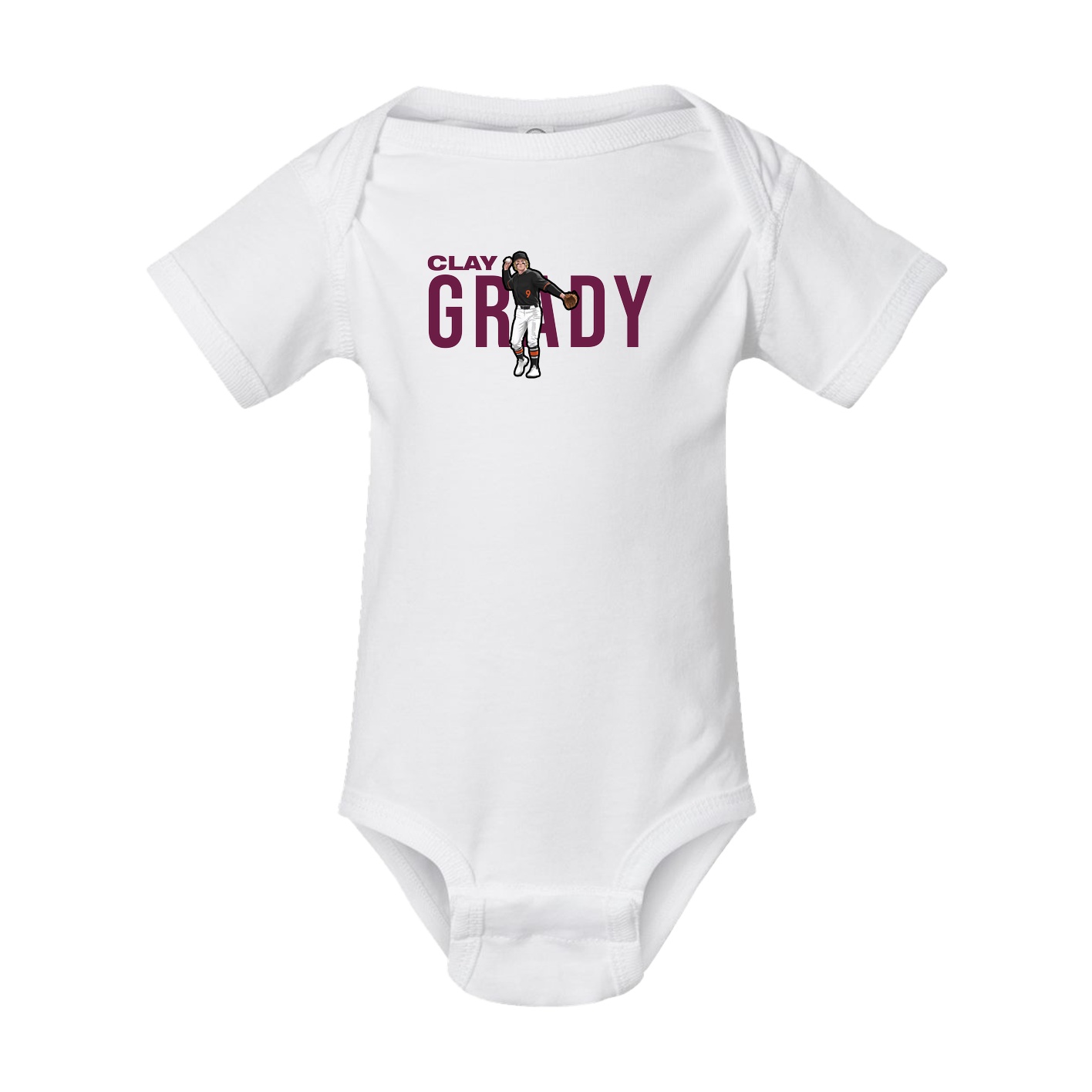 Baby Onesie — Player Name in White