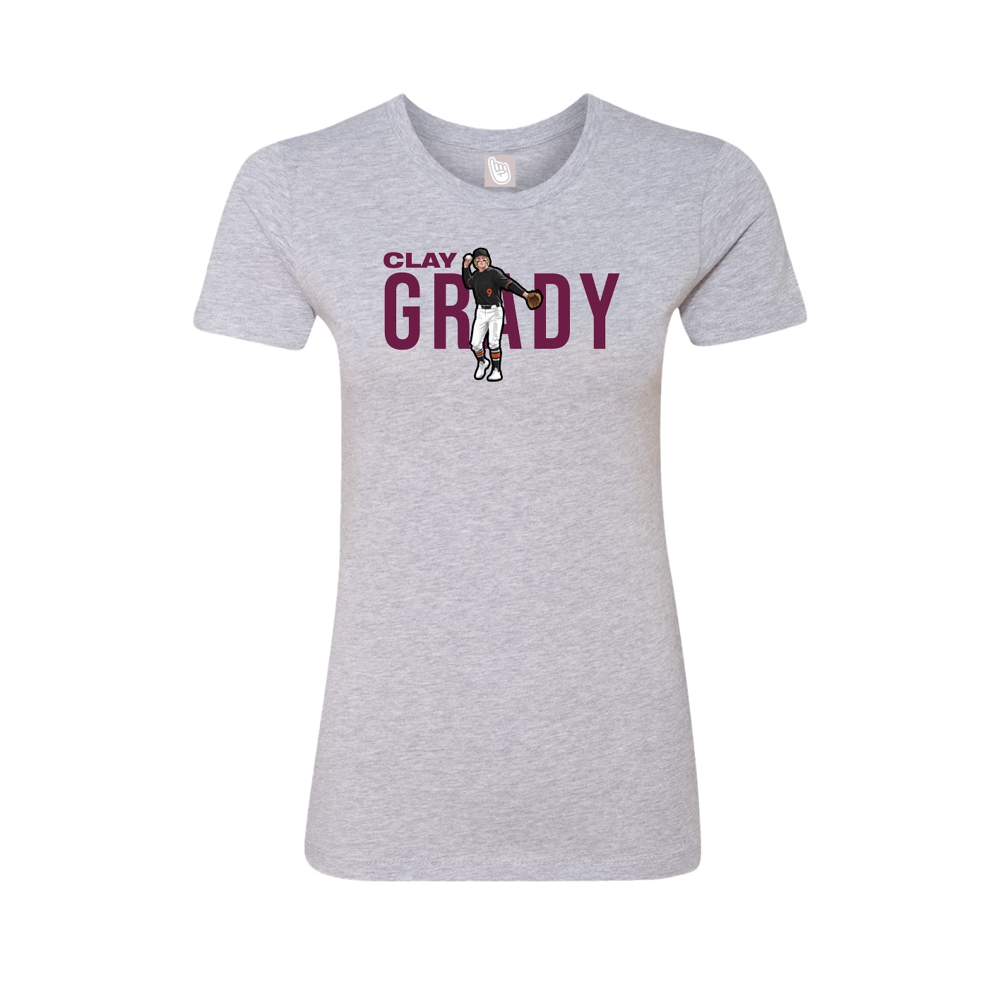 Fitted Women's Tee — Player Name in Grey