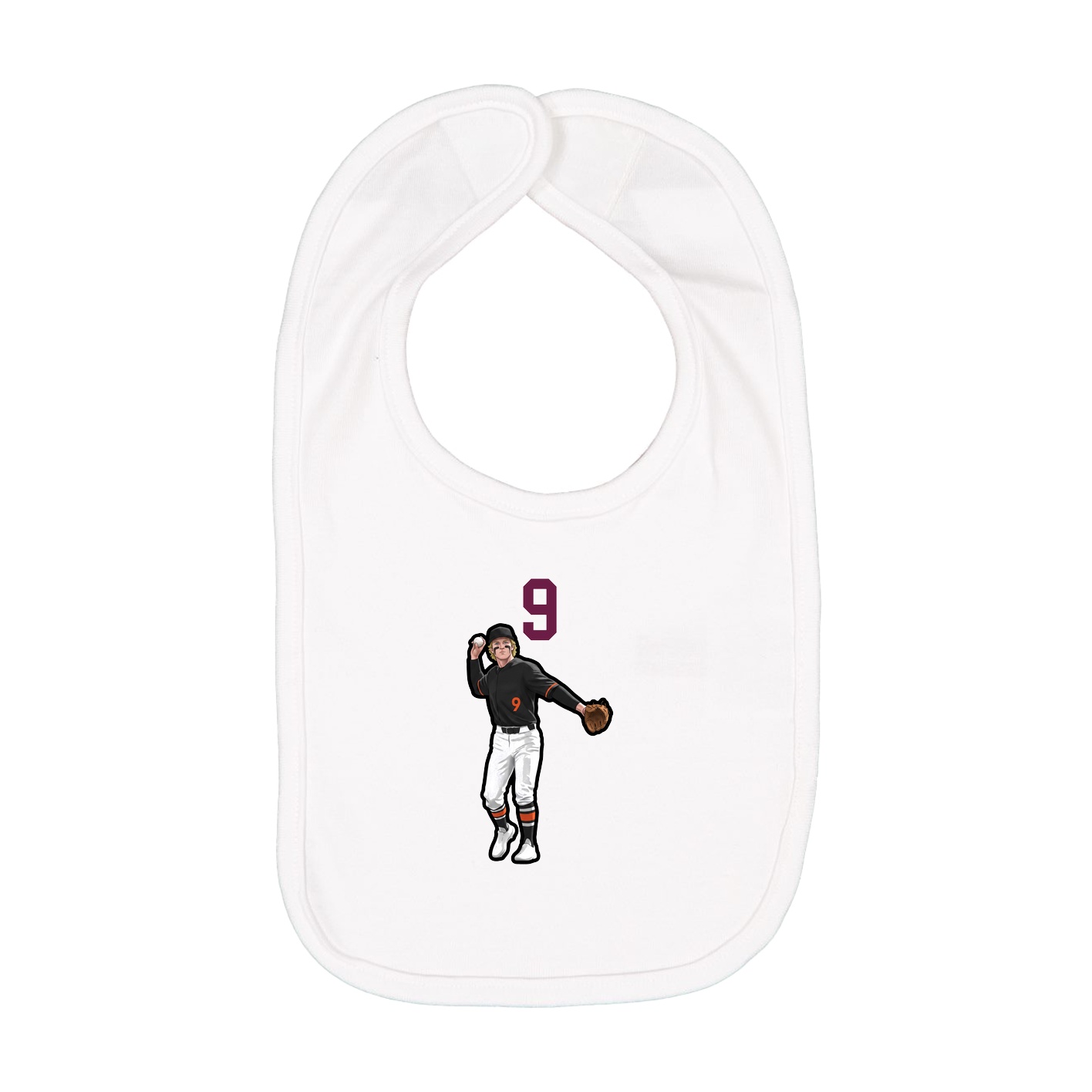 Infant Bib — Number Top in White