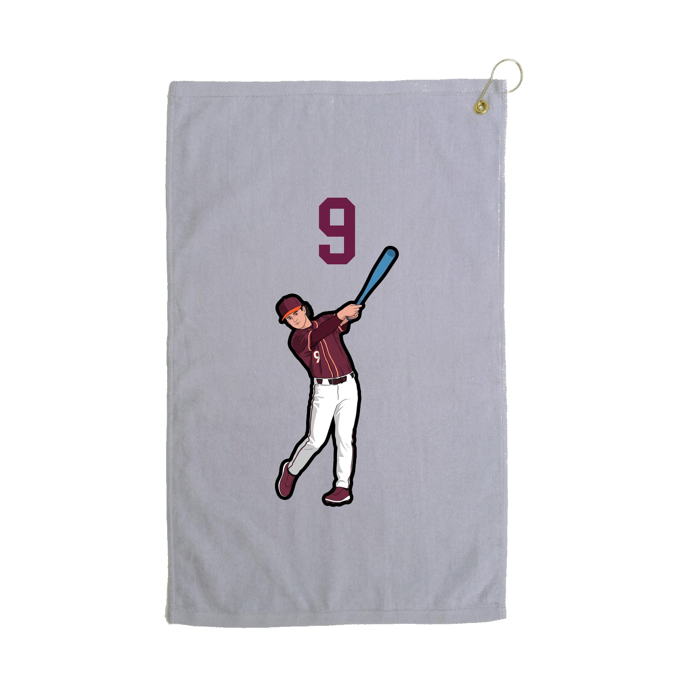 Golf Towel — Number Top in Grey