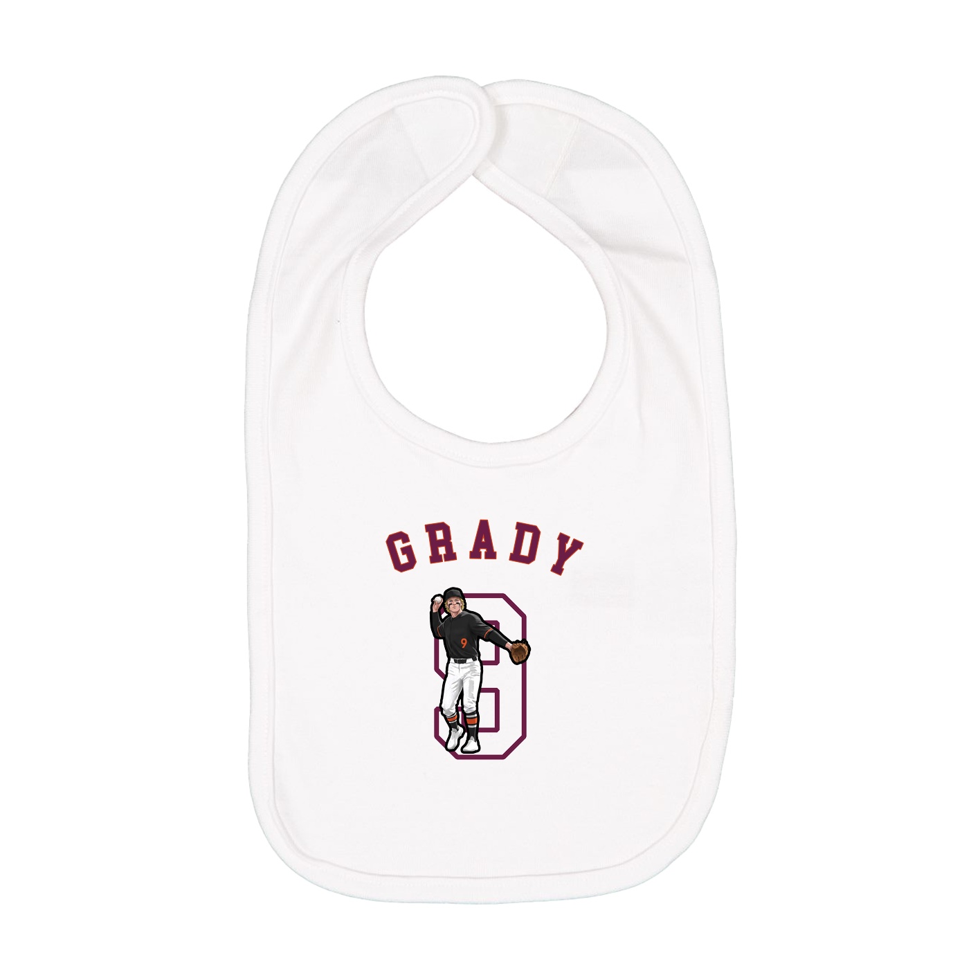 Infant Bib — Shirsey Arch in White