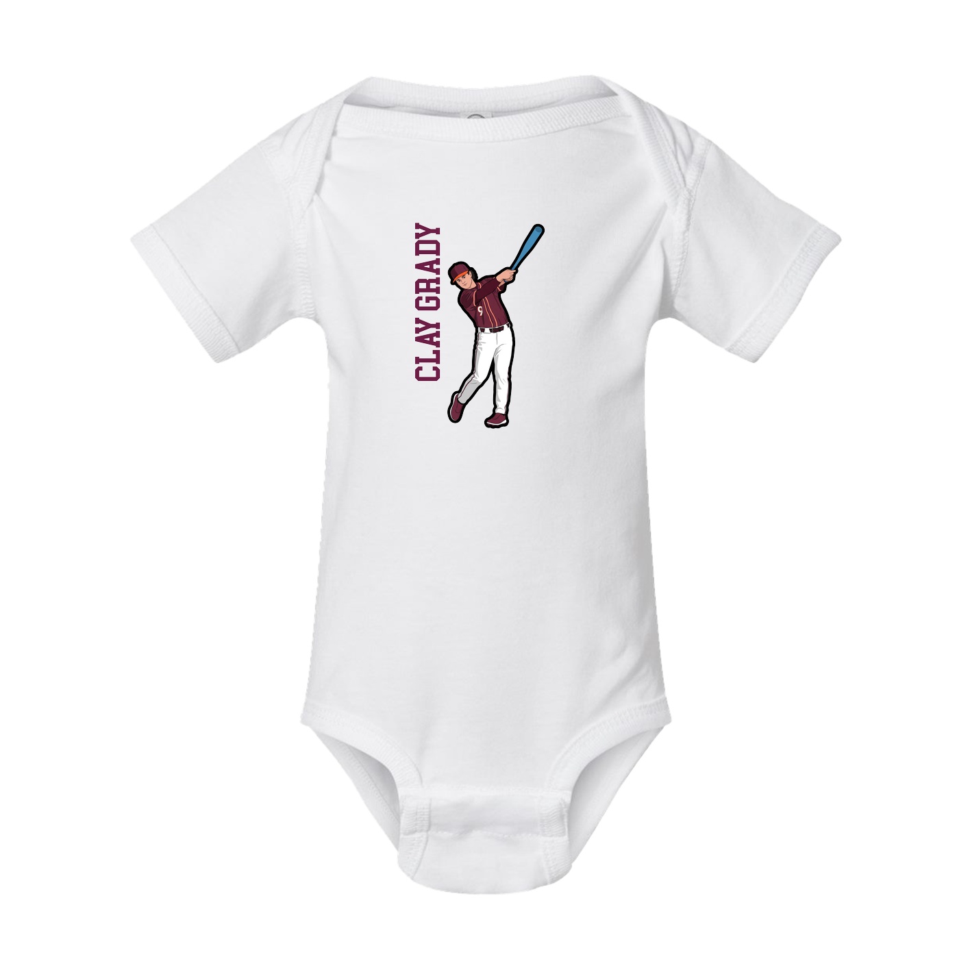 Baby Onesie — Name Vertical in White