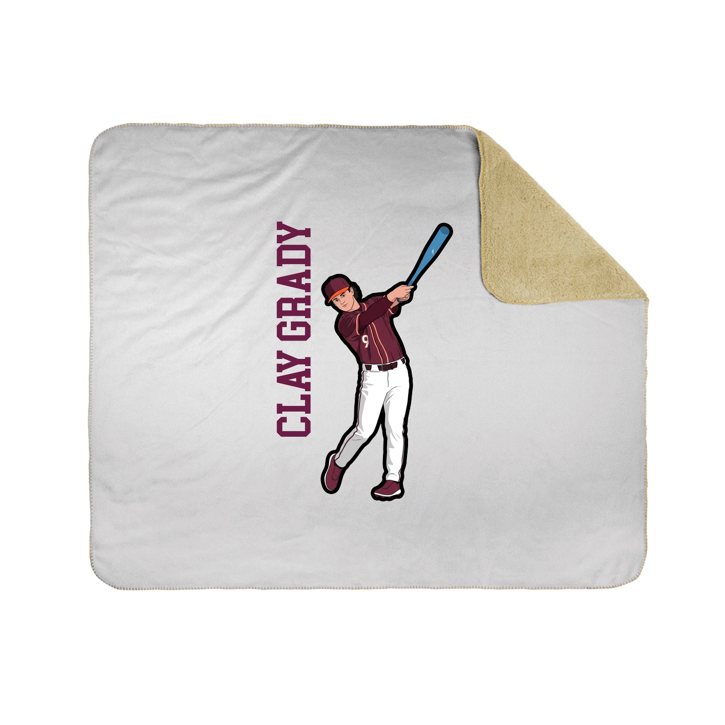 Throw Blanket — Name Vertical in White