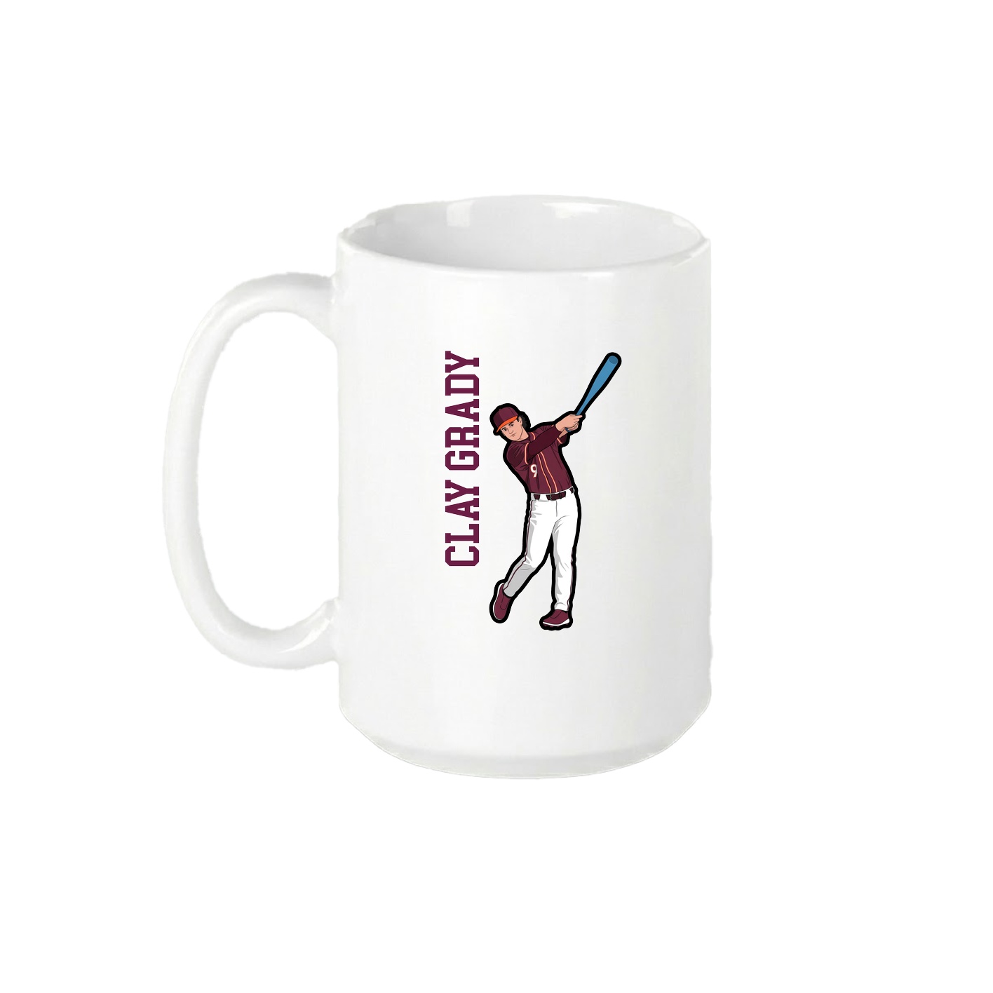 15oz Coffee Mug — Name Vertical in White