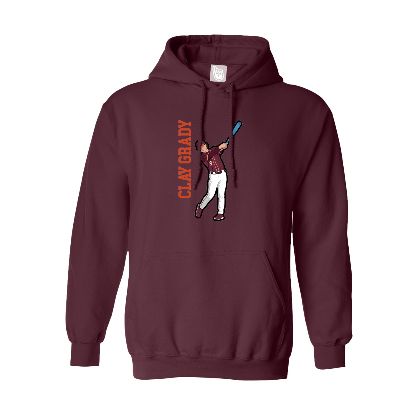 Youth Hoodie — Name Vertical in Maroon