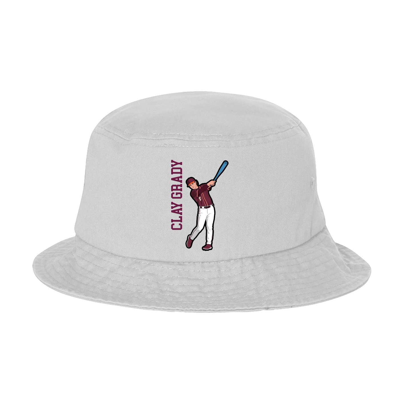 Bucket Cap — Name Vertical in White