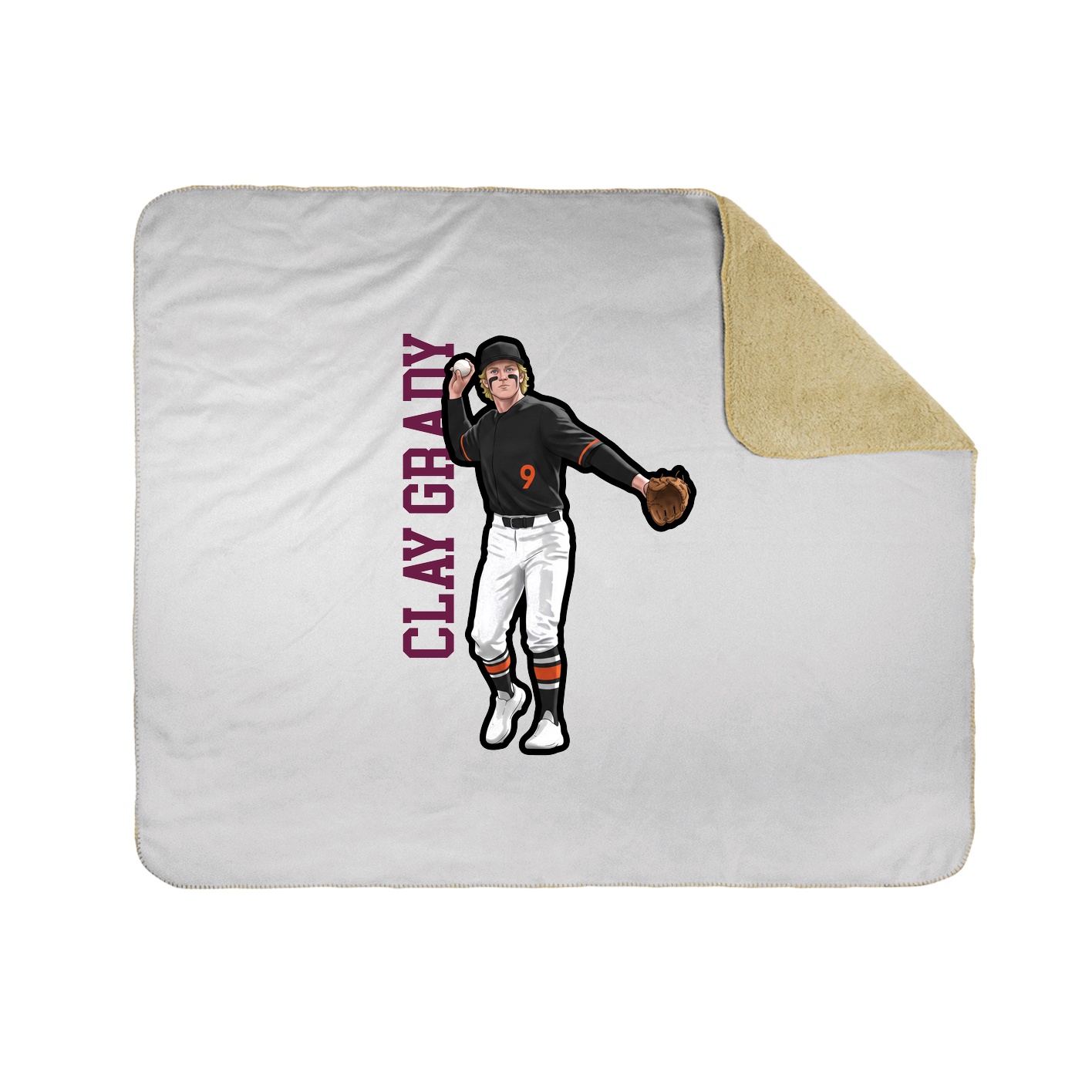 Throw Blanket — Name Vertical in White