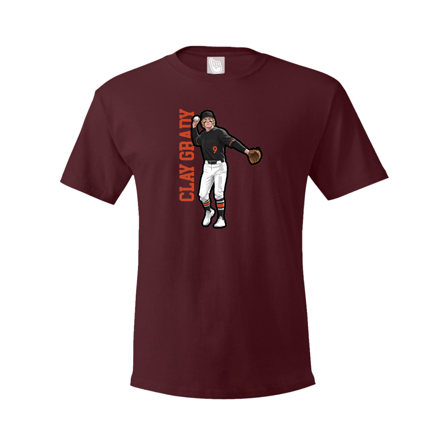 Youth Tee — Name Vertical in Maroon